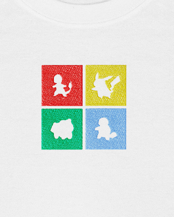 Polera bordada Pokemon | Pokemones iniciales