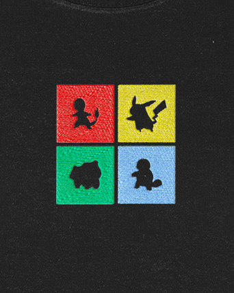 Polera bordada Pokemon | Pokemones iniciales